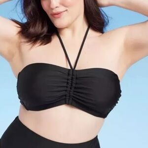 Black Halter Bandeau Top